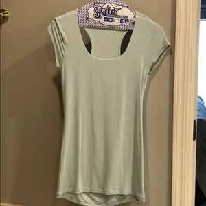 CAbi Seafoam Green Top with fun Back